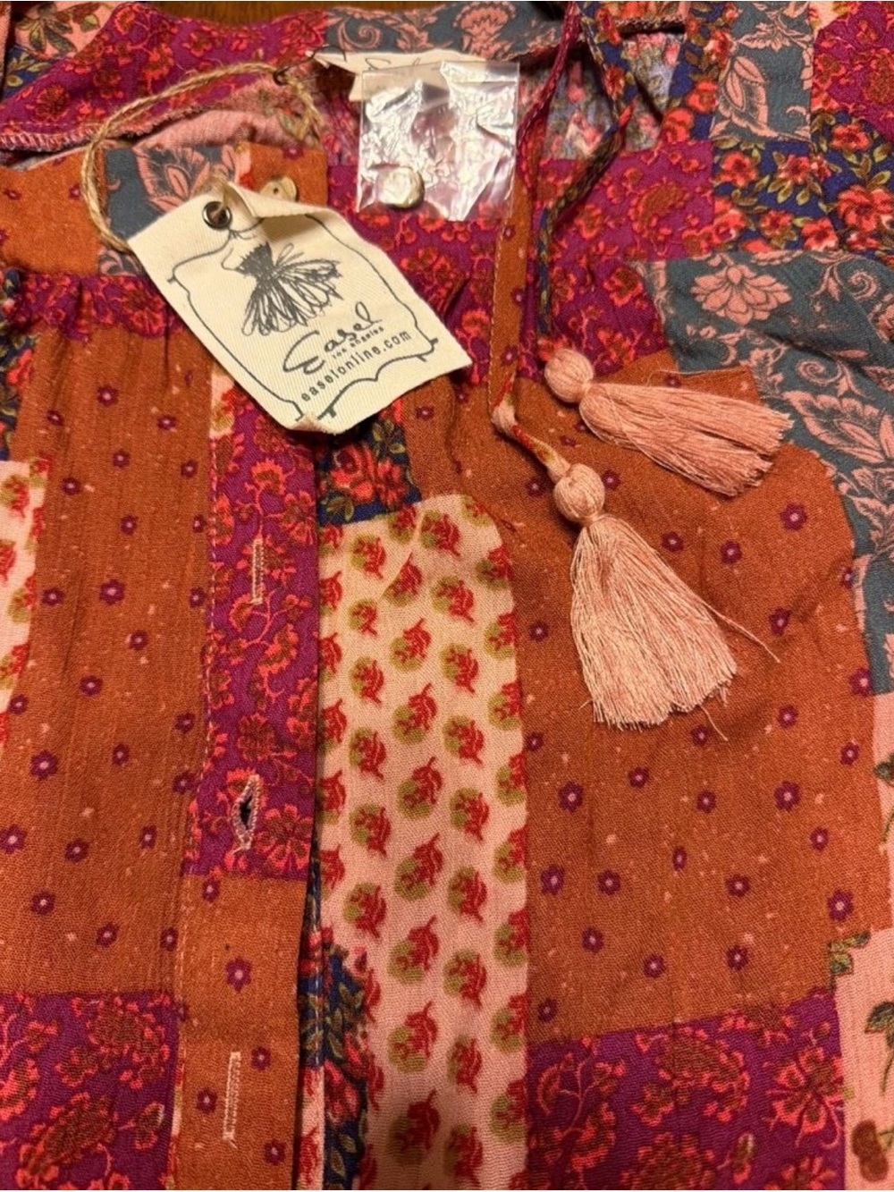 NWT Easel Boho Button Front Dress Size M